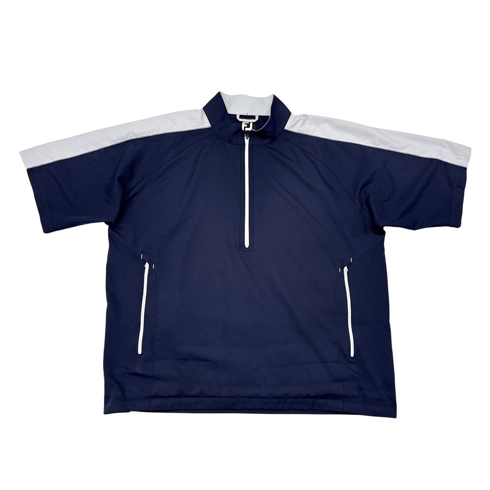 FootJoy Short Sleeve Golf Rain Jacket Mens Size 2XL Blue Gray Waterproof